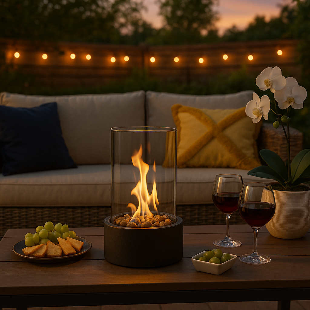 Modern Smokeless Tabletop Fire Feature for Indoor & Outdoor Ambience