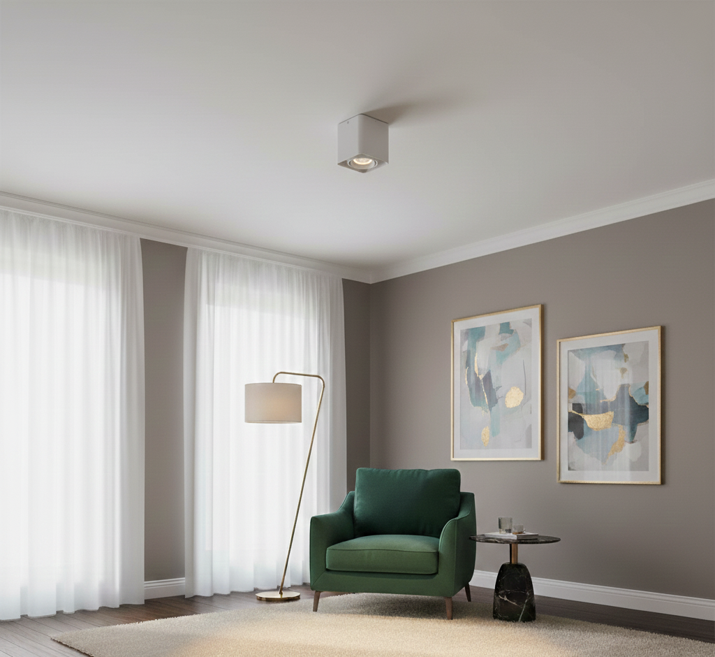Refined Adjustable Ceiling Spotlight with Soft Anti-Glare Illumination