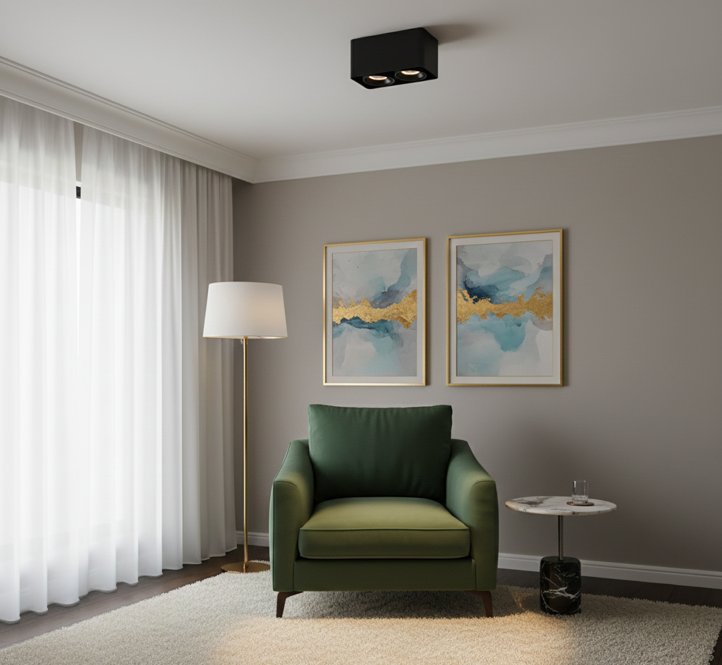 Refined Adjustable Ceiling Spotlight with Soft Anti-Glare Illumination