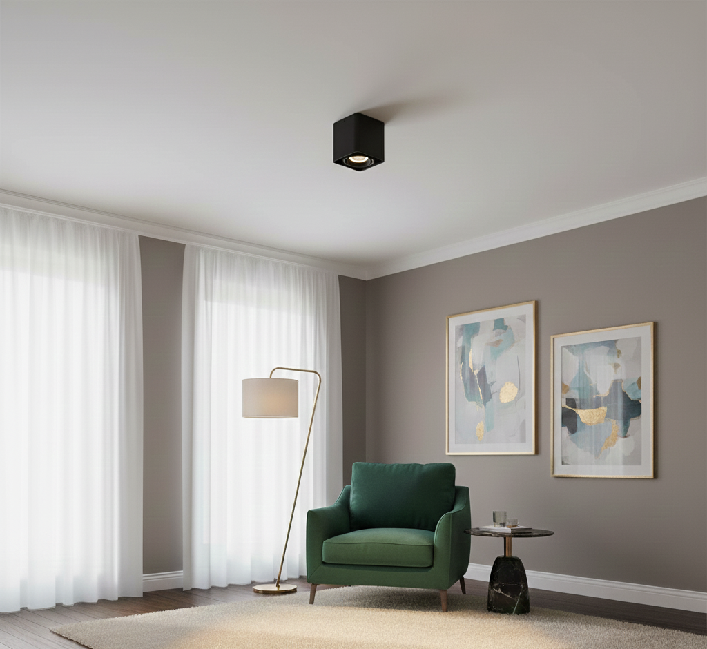 Refined Adjustable Ceiling Spotlight with Soft Anti-Glare Illumination