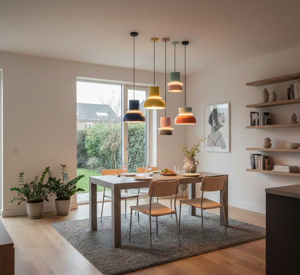 Scandinavian Pastel Pendant Light with Soft LED Ambience