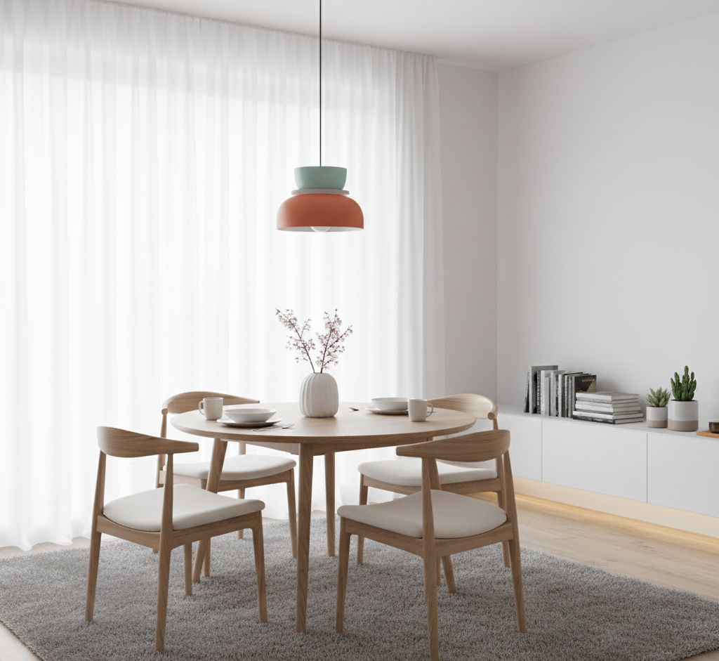 Scandinavian Pastel Pendant Light with Soft LED Ambience