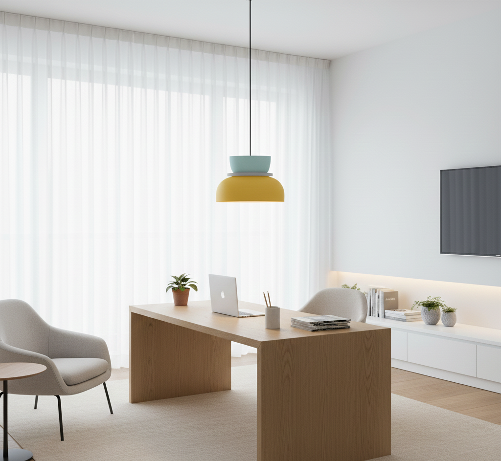Scandinavian Pastel Pendant Light with Soft LED Ambience