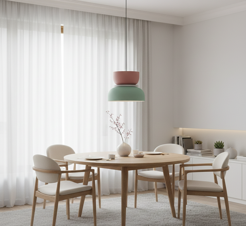 Scandinavian Pastel Pendant Light with Soft LED Ambience