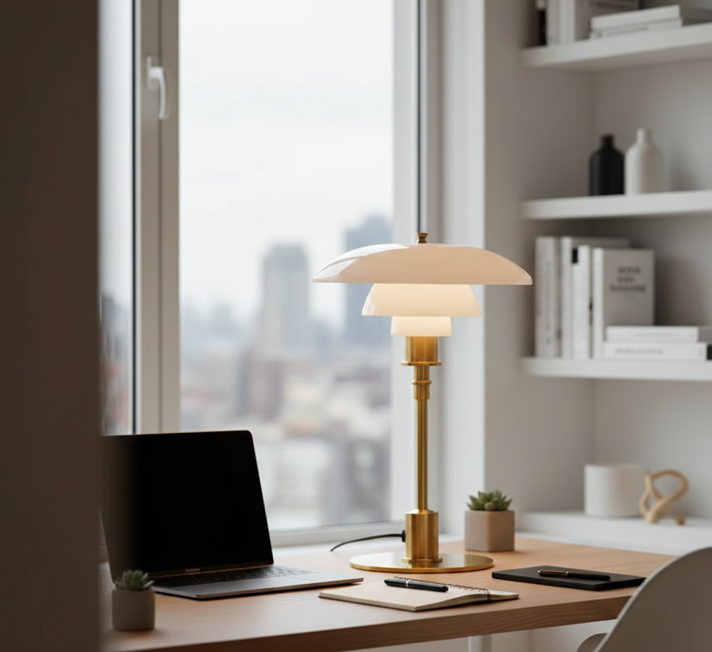 Danish Designer Table Lamp with Warm Dimmable Light