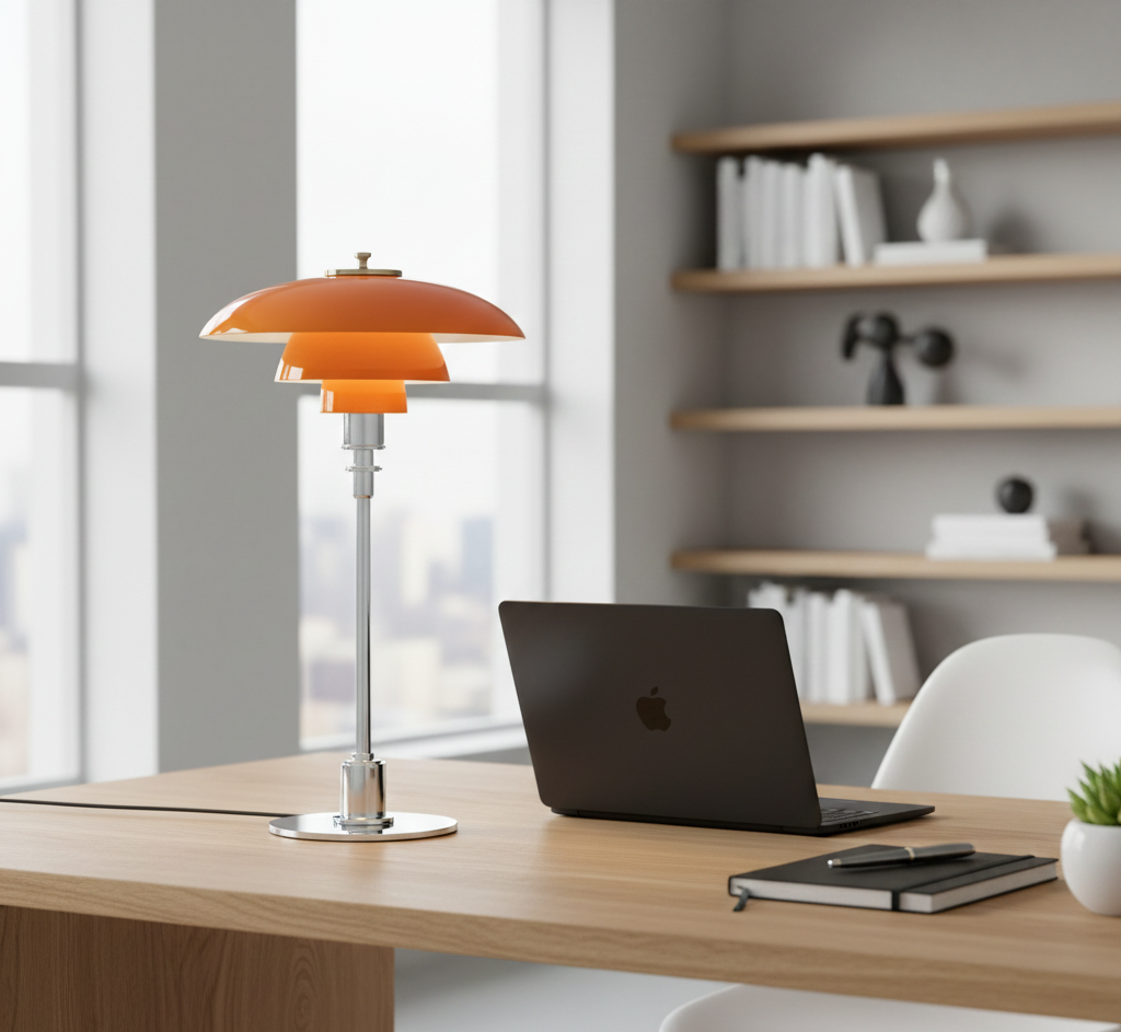 Danish Designer Table Lamp with Warm Dimmable Light