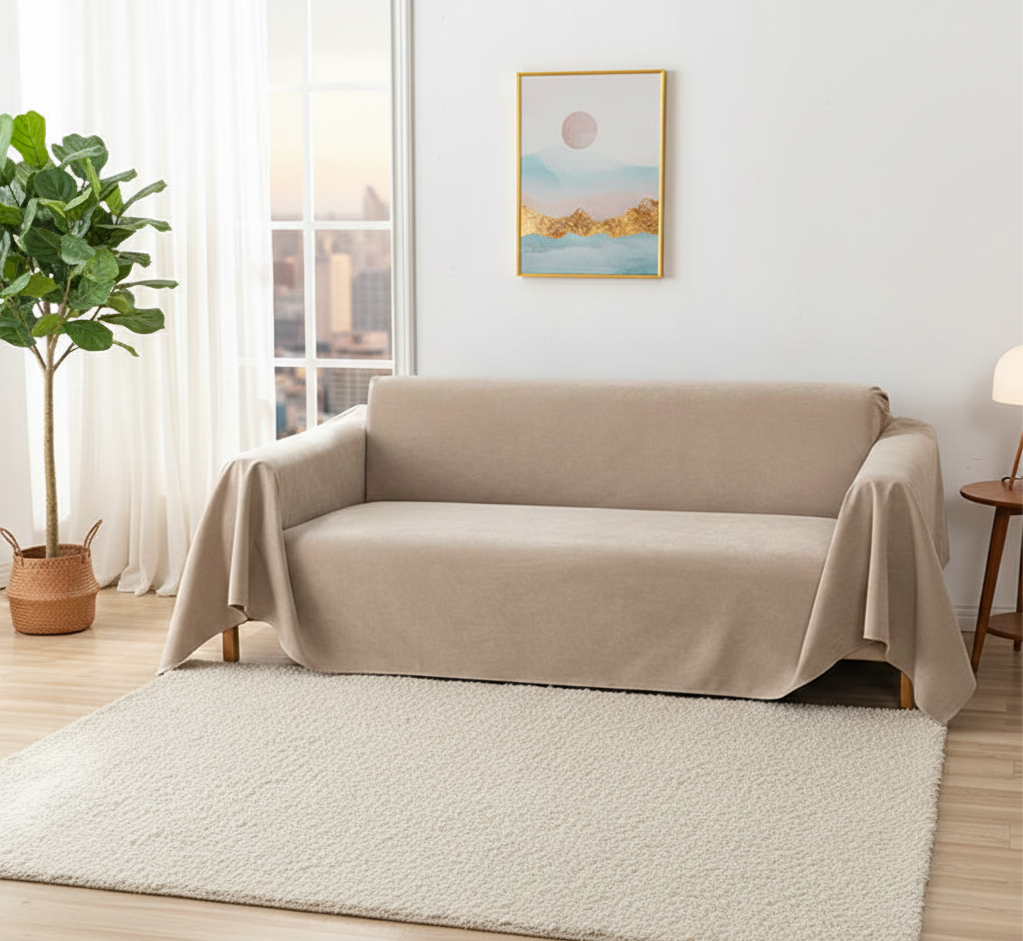 Water-Resistant Cord Sofa Throw for Stylish Everyday Protection