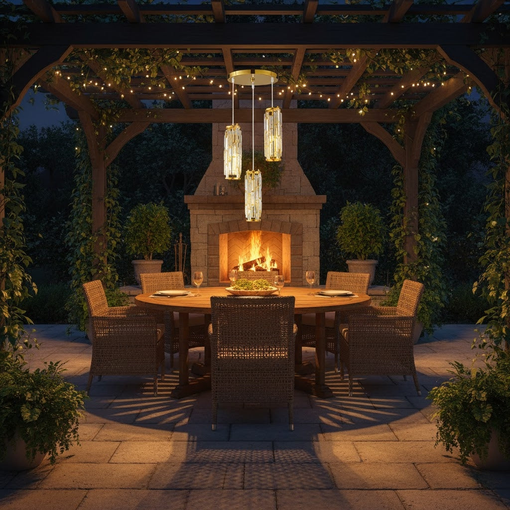 Vintage Crystal Glass Pendant Light with Industrial Elegance