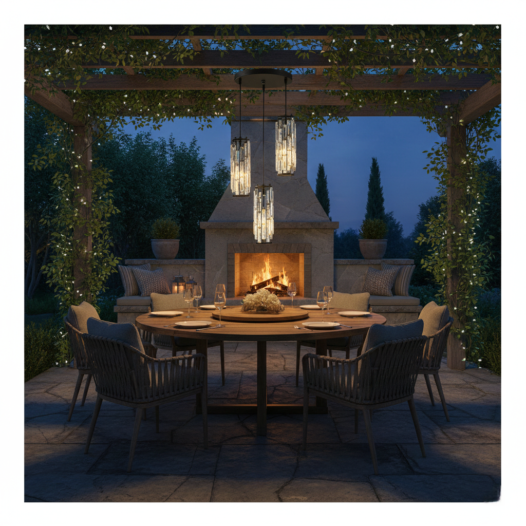 Vintage Crystal Glass Pendant Light with Industrial Elegance