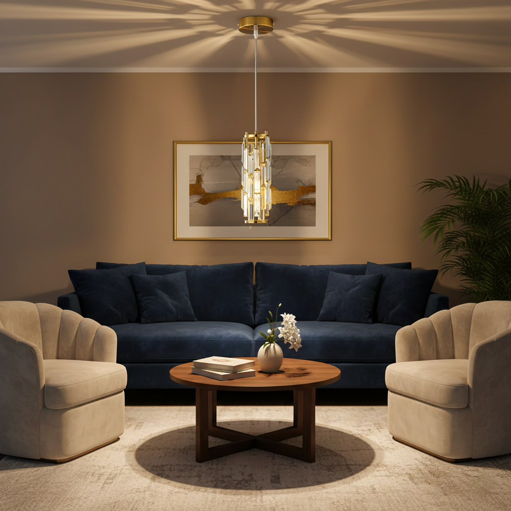 Vintage Crystal Glass Pendant Light with Industrial Elegance