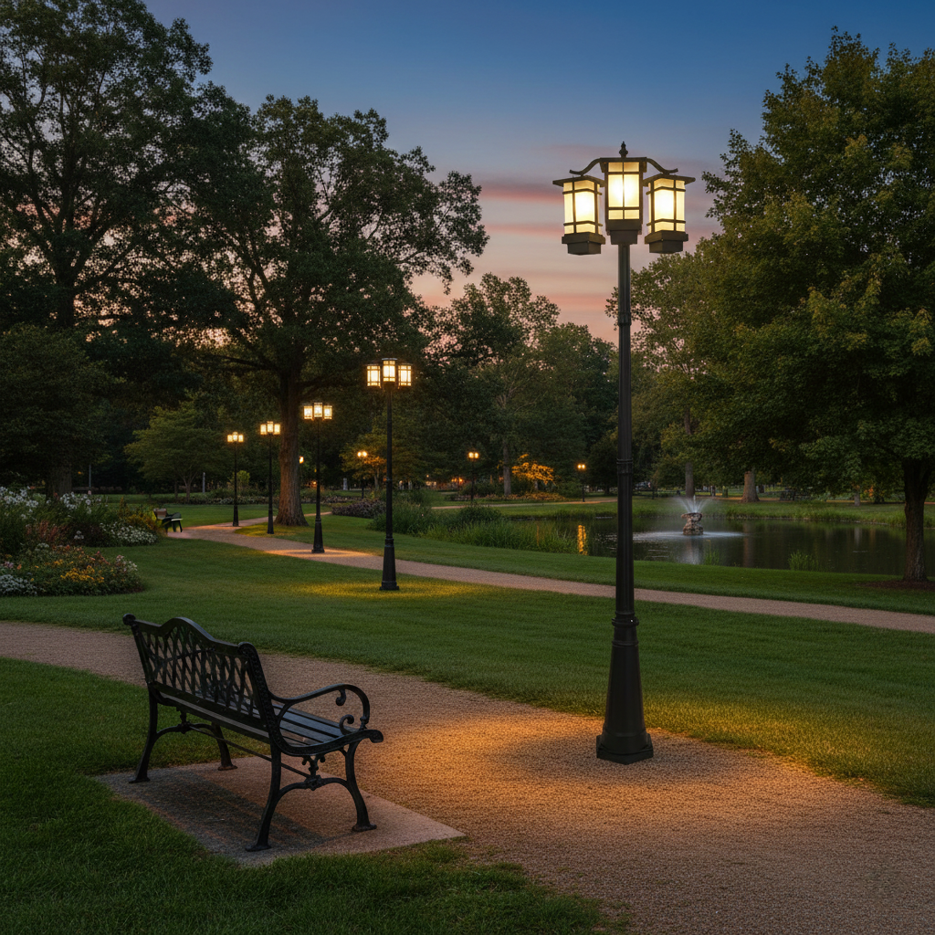 Modern Outdoor Post Light with Durable Aluminum Construction