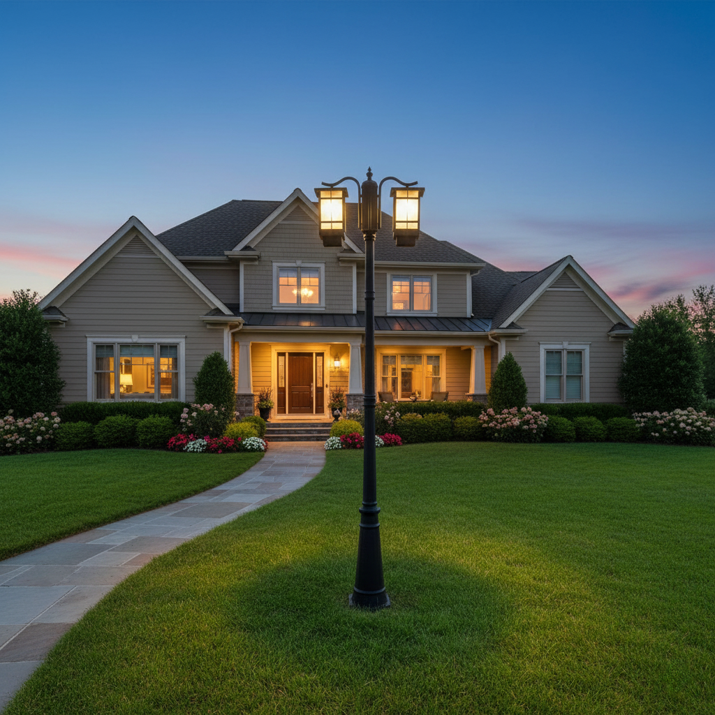 Modern Outdoor Post Light with Durable Aluminum Construction