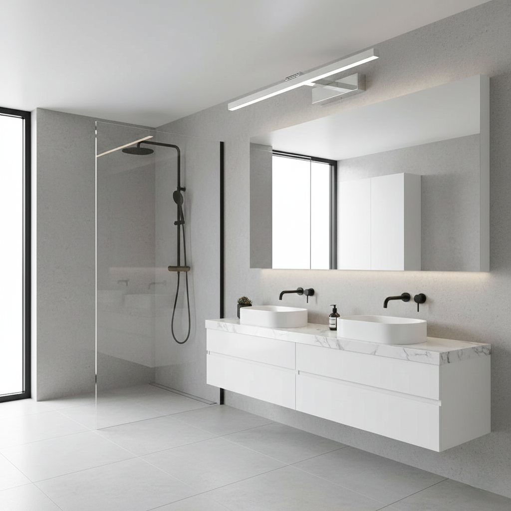 Refined Stainless Steel Vanity Light with Adjustable Illumination