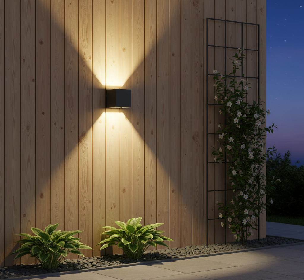 Modern Up & Down Outdoor Wall Light with Architectural Light Effect