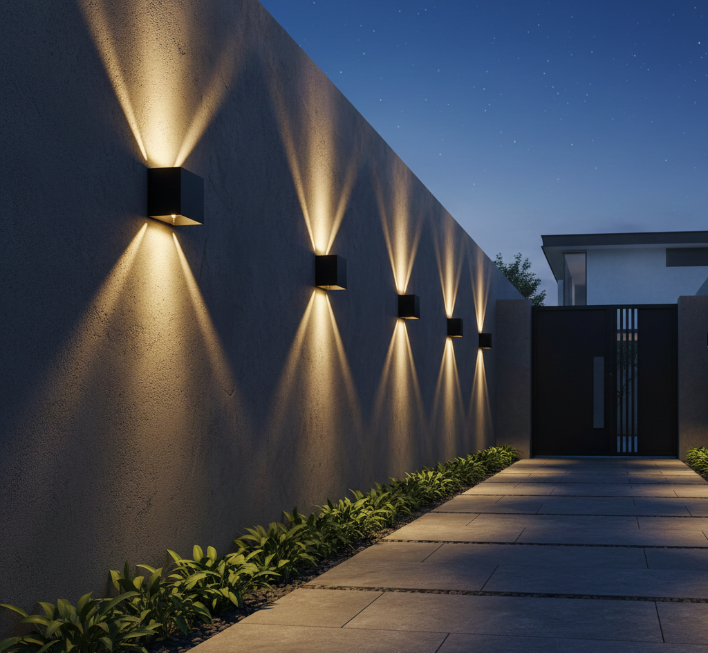 Modern Up & Down Outdoor Wall Light with Architectural Light Effect