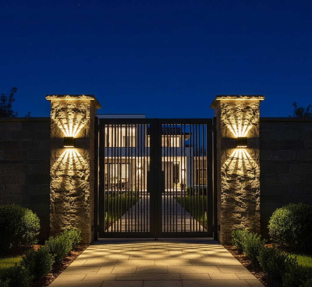 Modern Up & Down Outdoor Wall Light with Architectural Light Effect