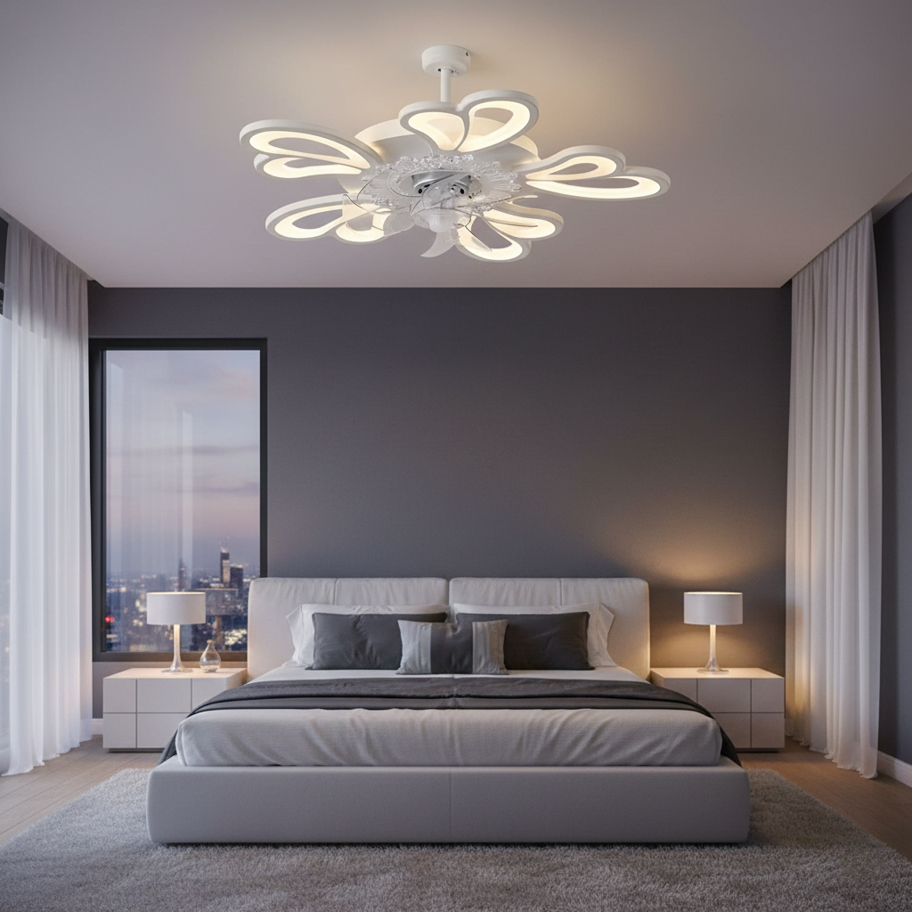 Minimalist LED Ceiling Fan Light with Adjustable Colour Temperature