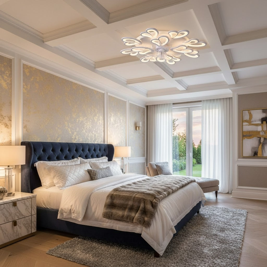 Minimalist LED Ceiling Fan Light with Adjustable Colour Temperature