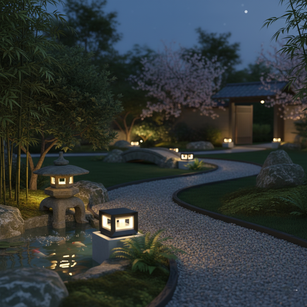 Hollow Solar Fence Post Light with Layered Modern Design