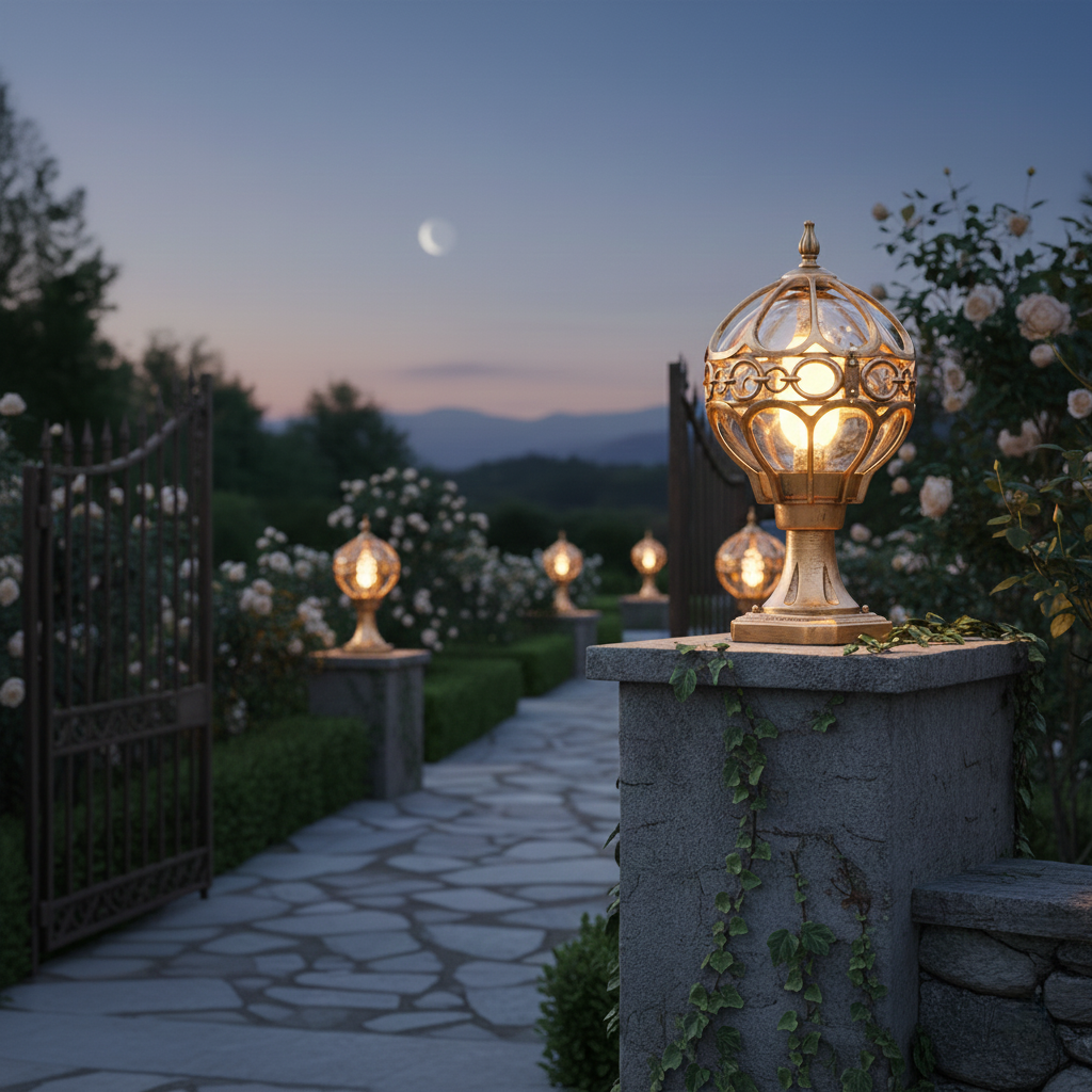 Modern Outdoor Fence Post Light with Durable Aluminium & Glass Design