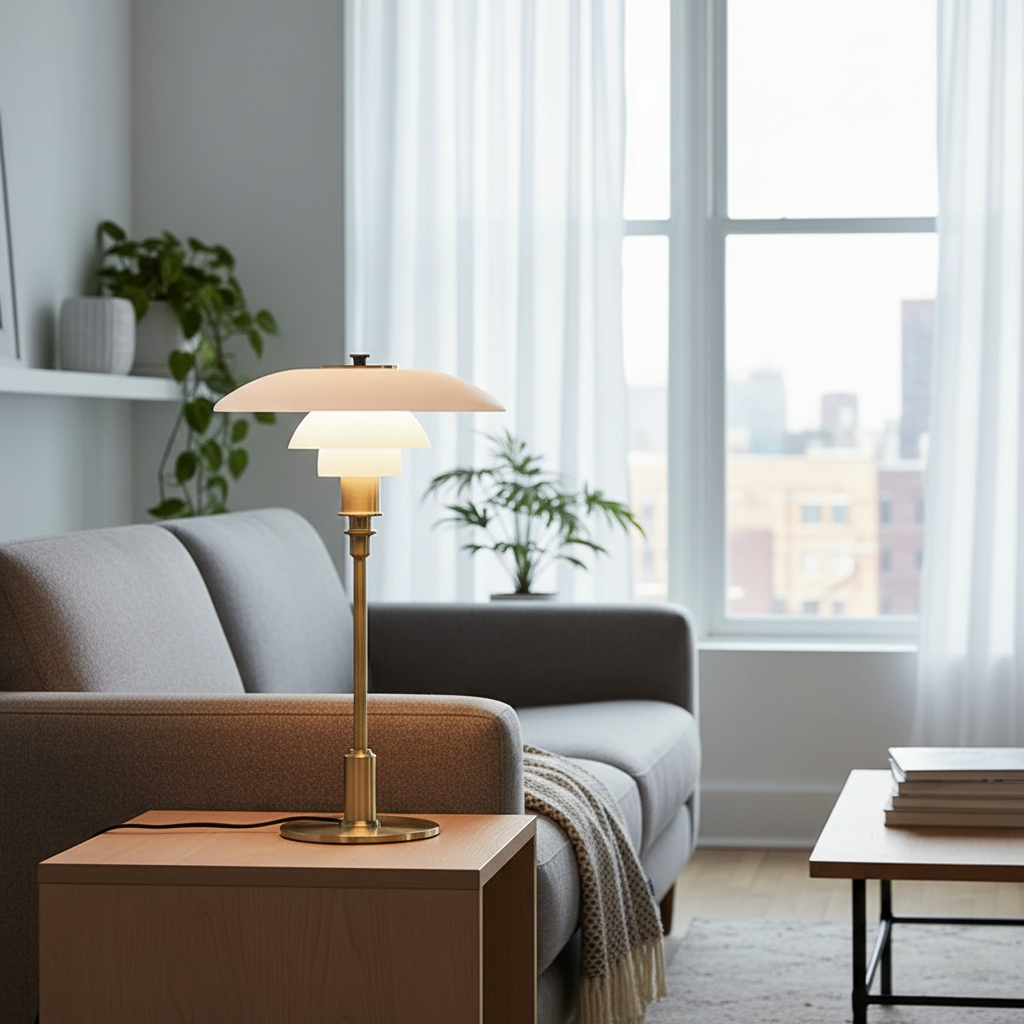 Danish Designer Table Lamp with Warm Dimmable Light