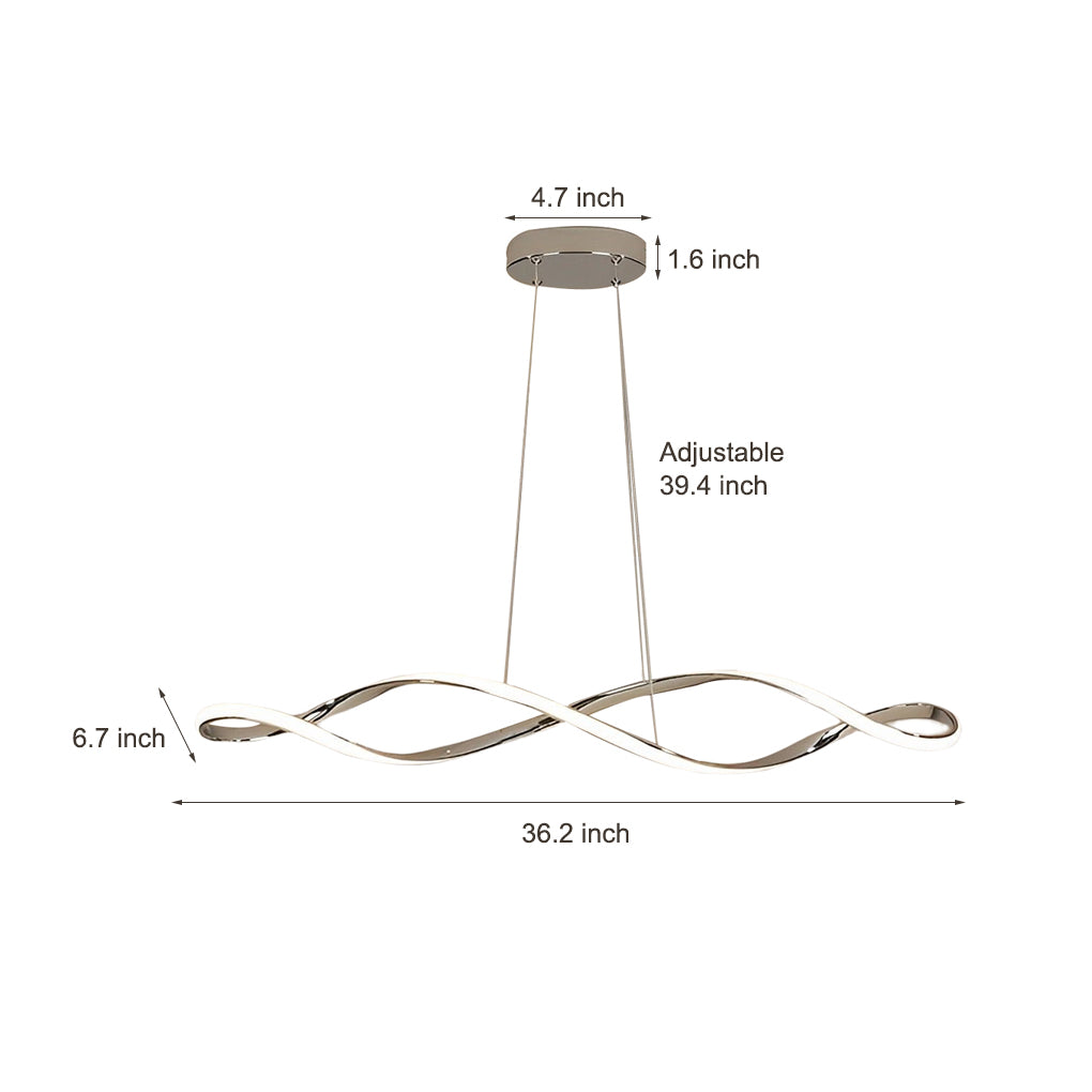 Minimalist Linear LED Chandelier with Adjustable Ambient Light