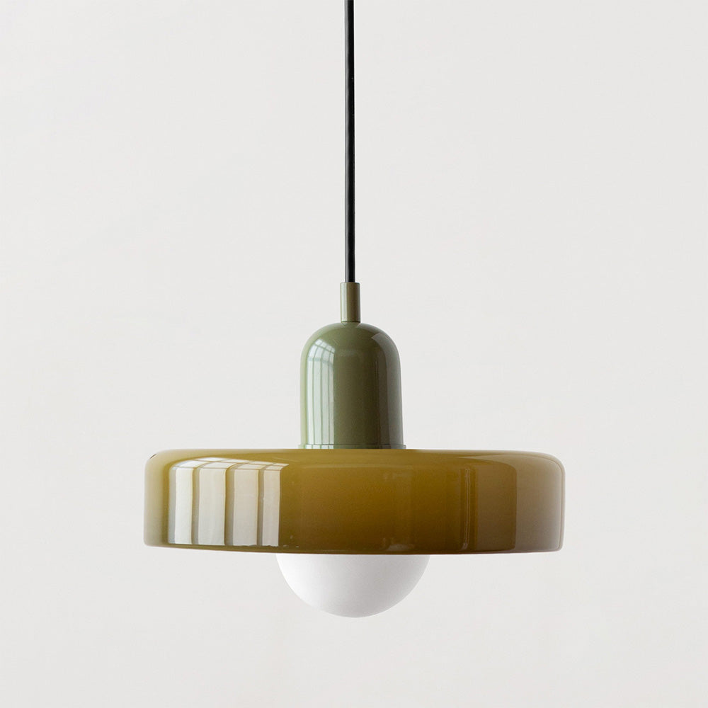 Bauhaus-Inspired Pendant Light with Artistic Glass Desig