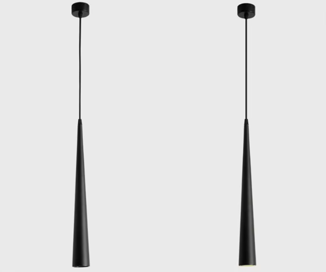Minimalist Aluminum Cone Pendant Light with Dimmable LED Glow