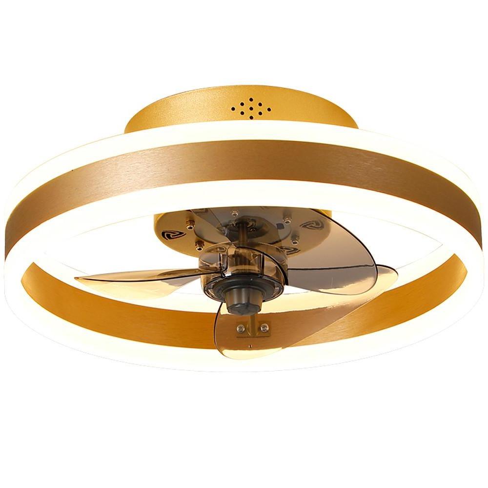 Modern Circular Ceiling Fan Light with Dimmable LED Ambience