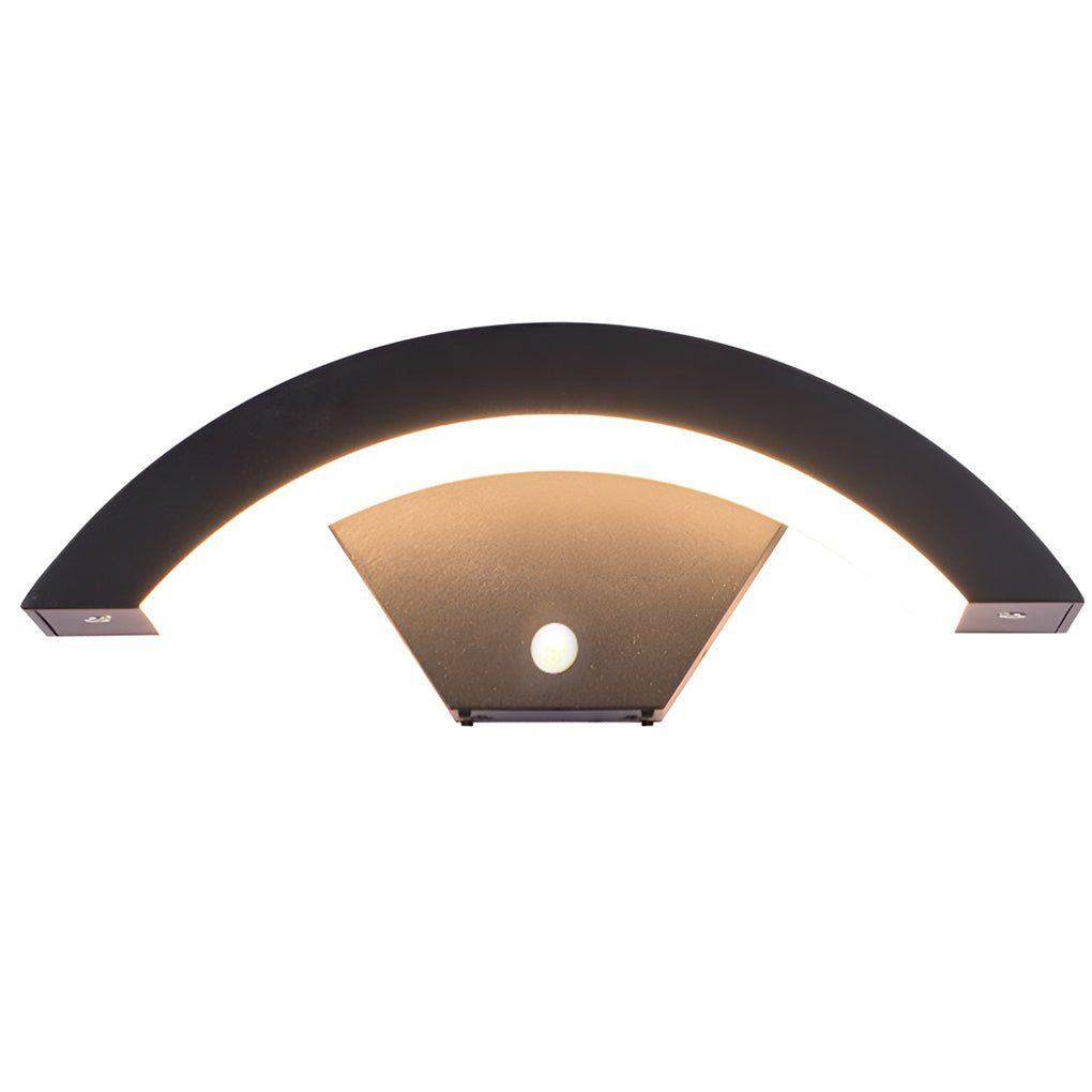 Industrial Curved Outdoor Wall Light with Warm Downward Glow
