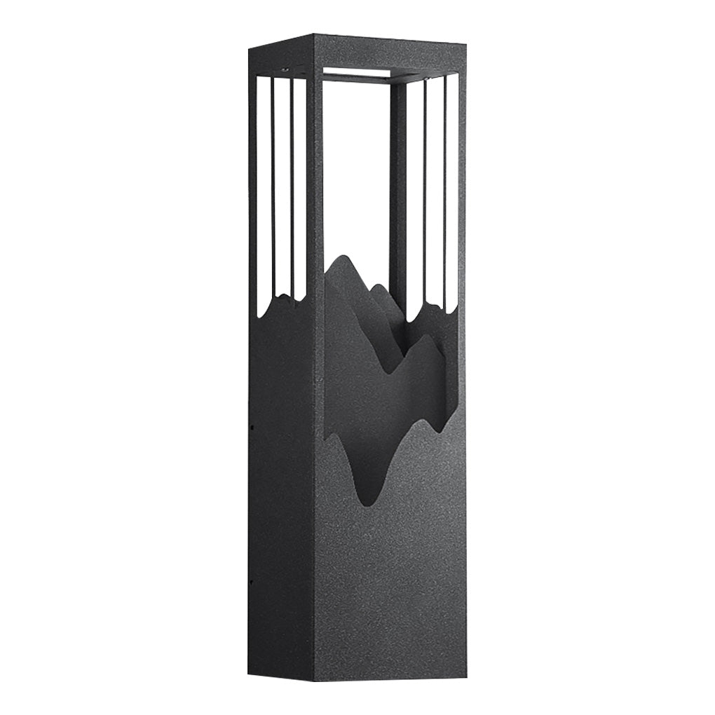 Sculptural Mountain Landscape Outdoor Wall Lamp with Warm Architectural Glow