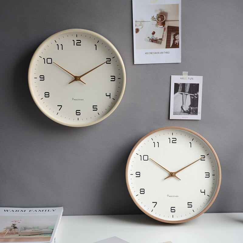 Minimalist Silent Wooden Wall Clock with Scandinavian Elegance