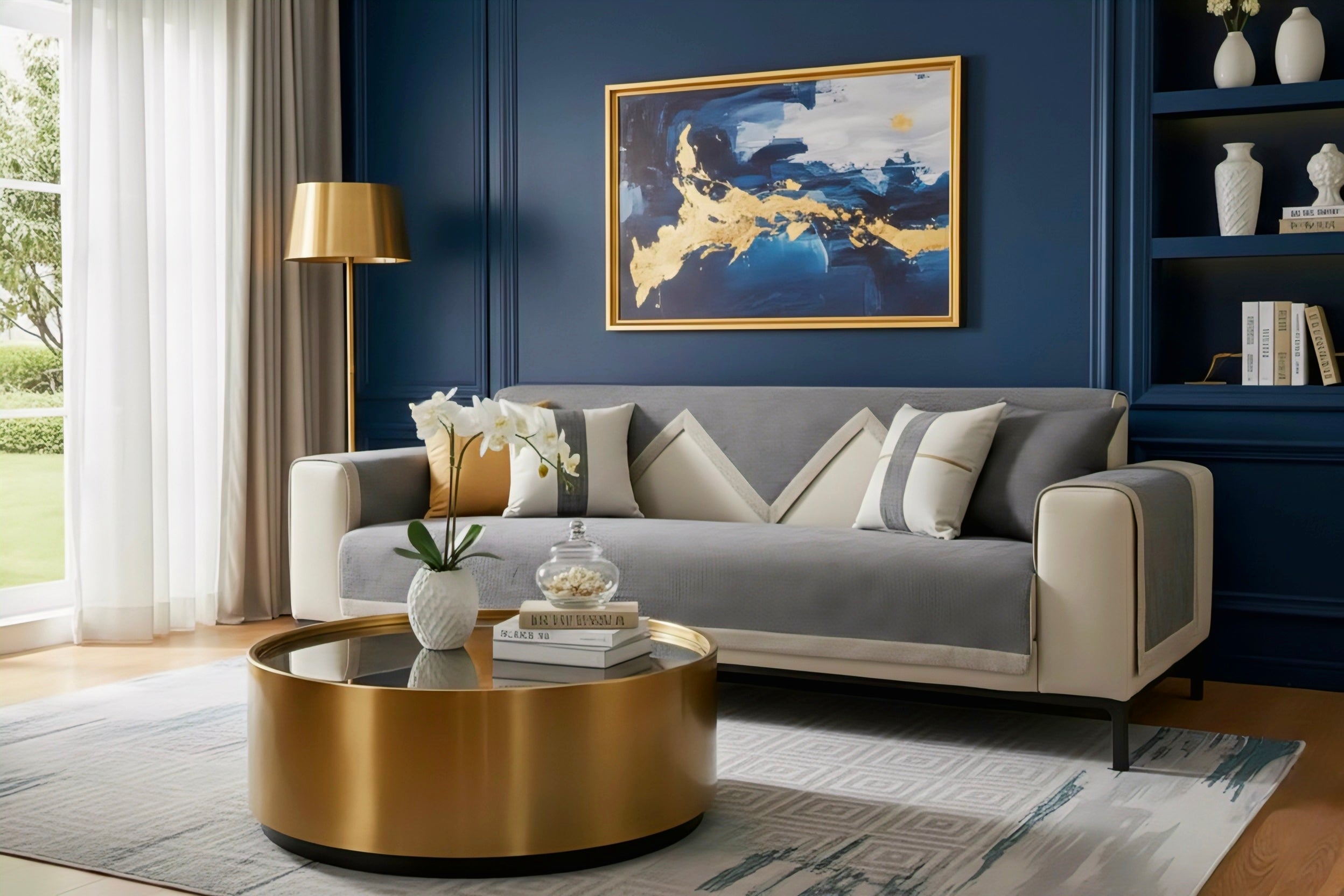 Luxury Chenille Sofa Cover with Elegant Tweed Texture