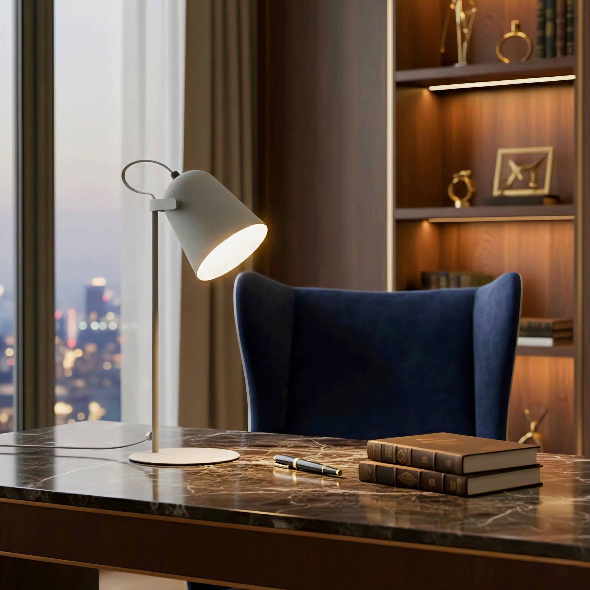 Rotating Table Lamp with Adjustable, Eye-Friendly Light
