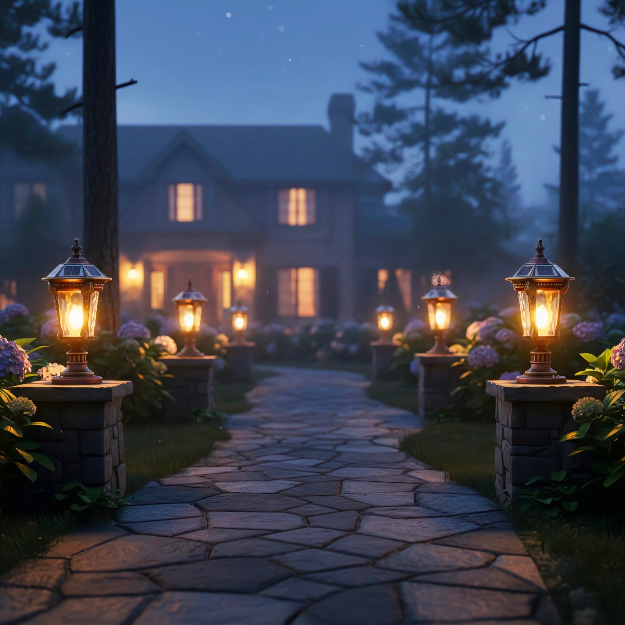 Classic Outdoor Fence Post Lighting with Dual Power Versatility