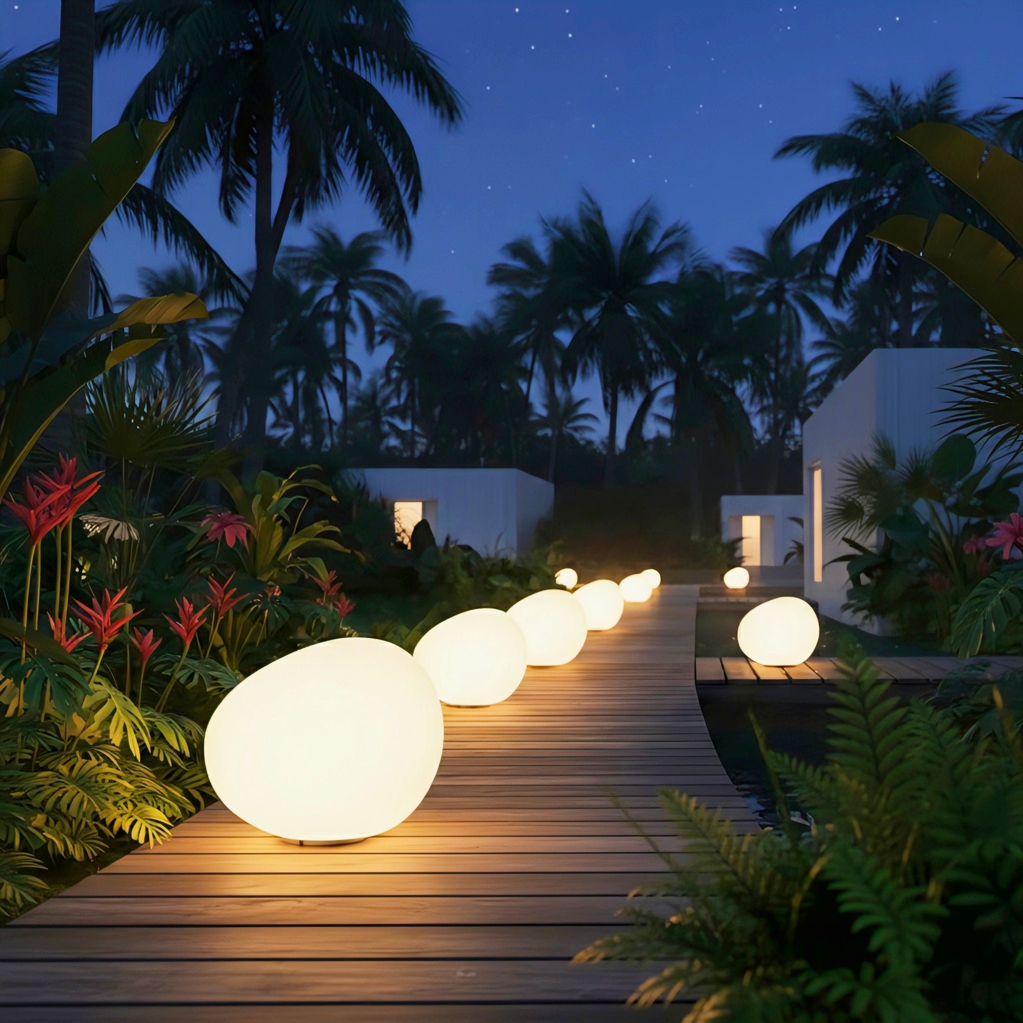 Modular Cobblestone LED Outdoor Lawn Lamp