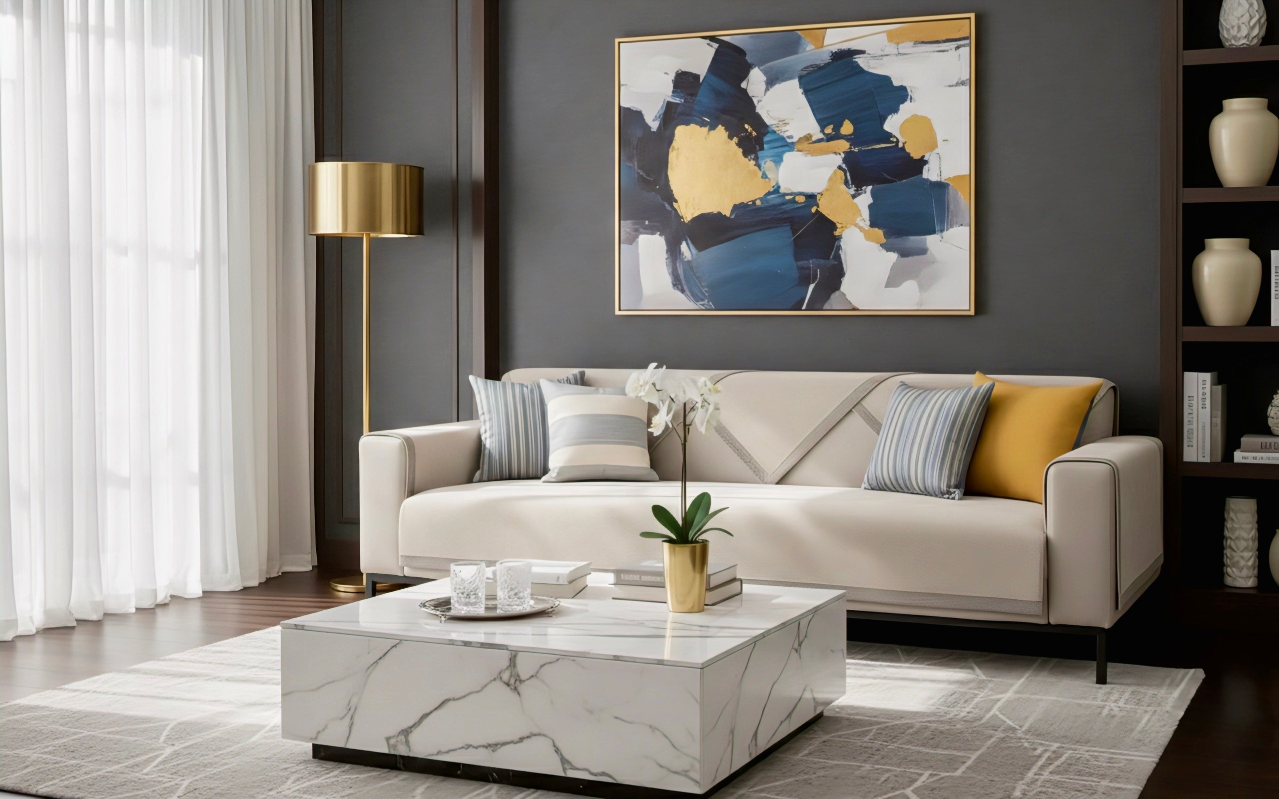 Luxury Chenille Sofa Cover with Elegant Tweed Texture