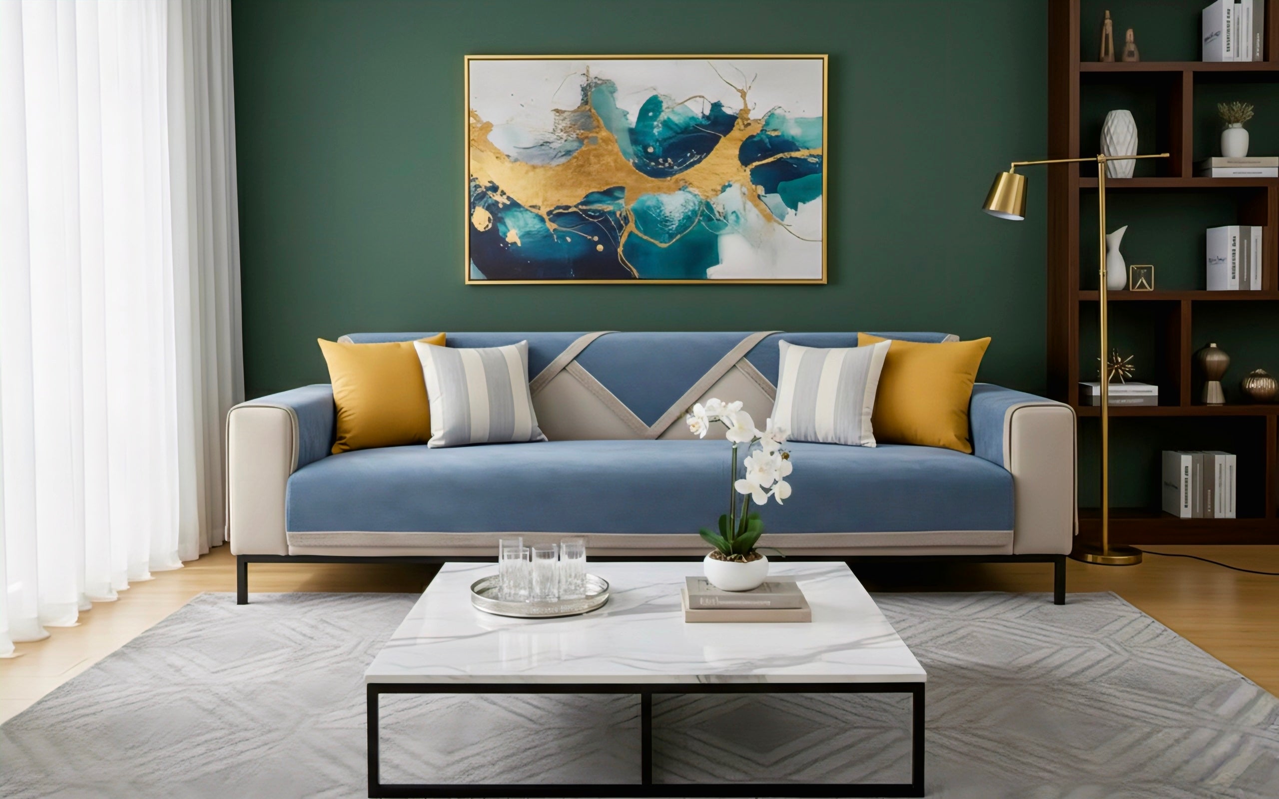 Luxury Chenille Sofa Cover with Elegant Tweed Texture