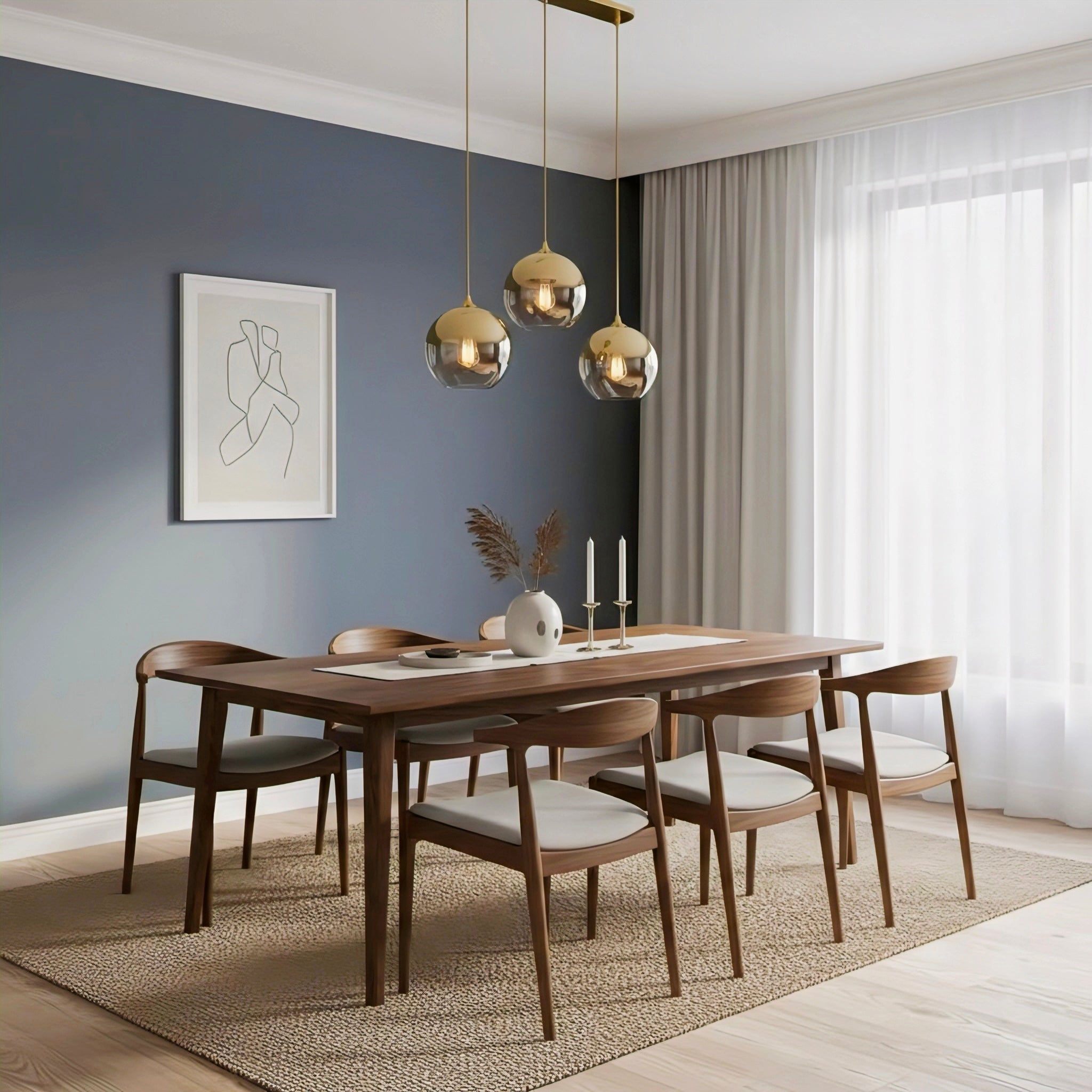 Minimalist Spherical Pendant Chandelier with Soft Adjustable Light