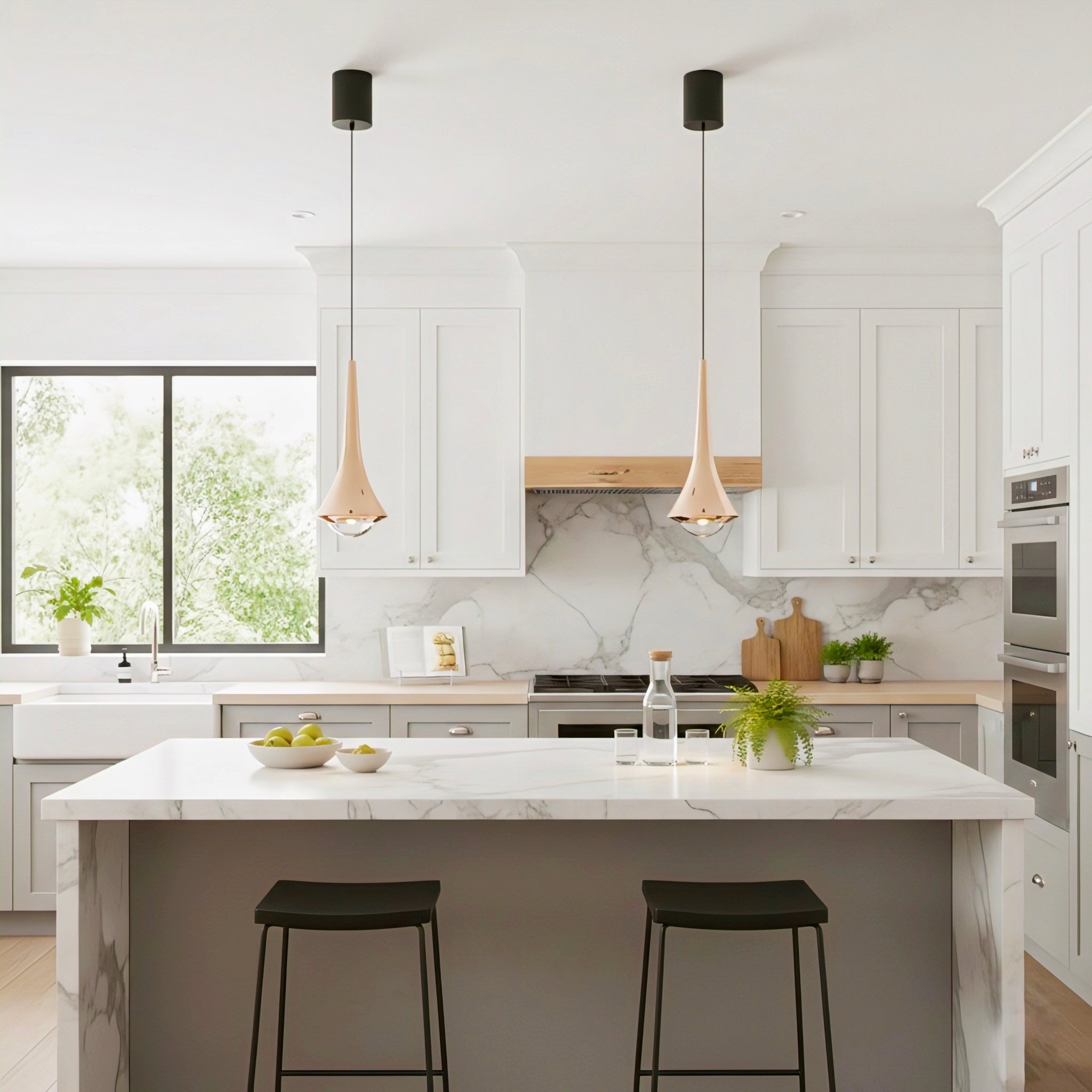 Adjustable Glass Pendant Light with Warm Ambient Glow