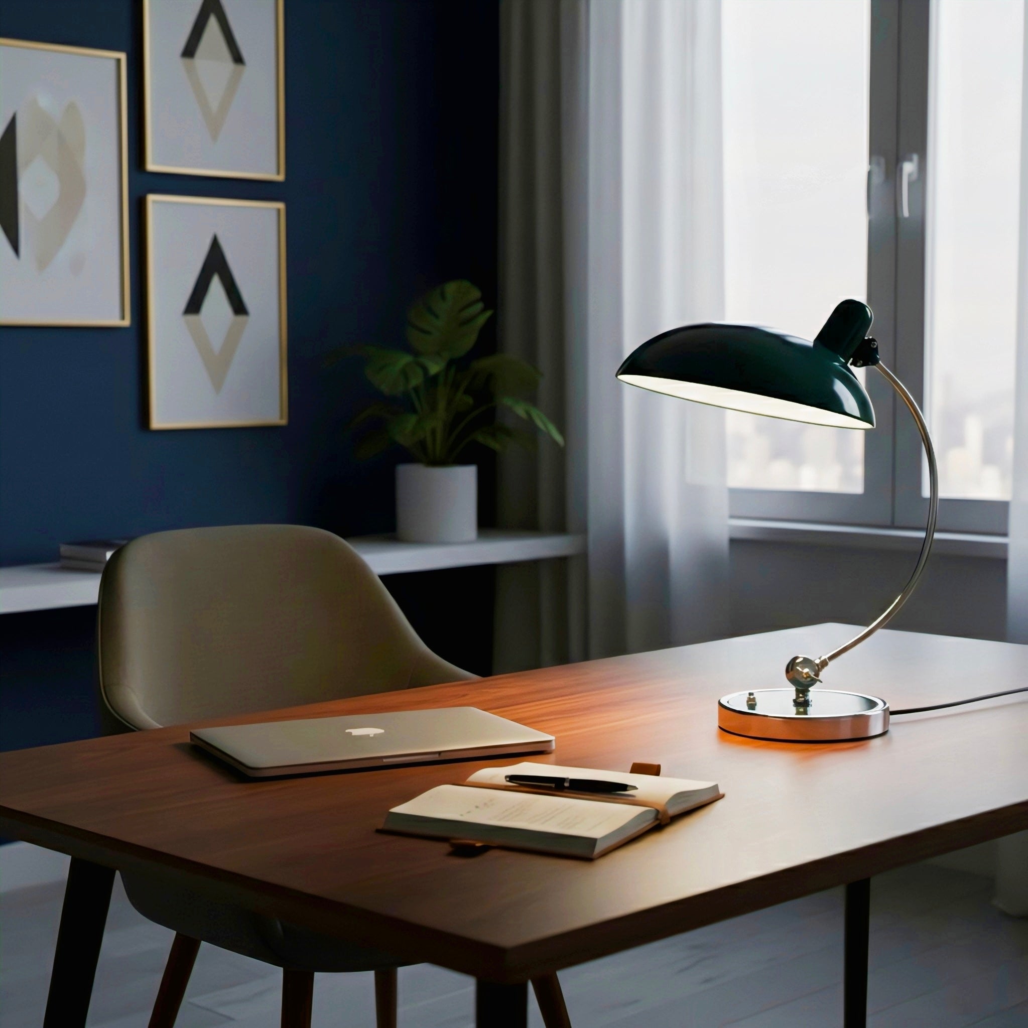 Bauhaus-Inspired Arc Table Lamp with Scandinavian Elegance