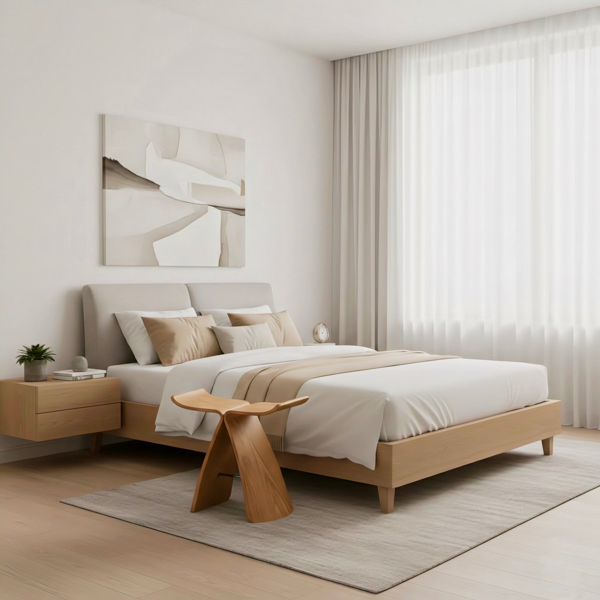 Minimalist Solid Wood Bench with Timeless Nordic Elegance