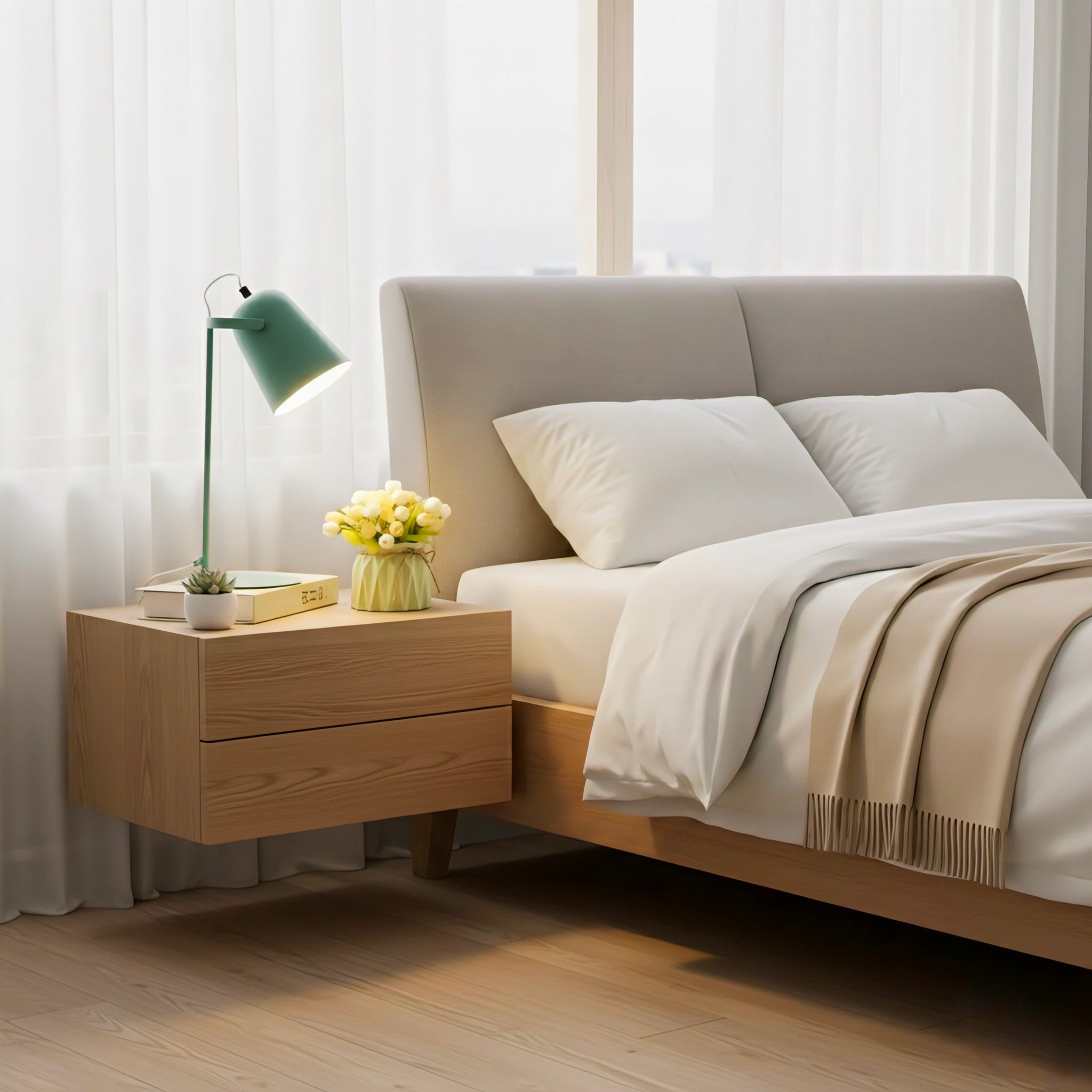 Rotating Table Lamp with Adjustable, Eye-Friendly Light