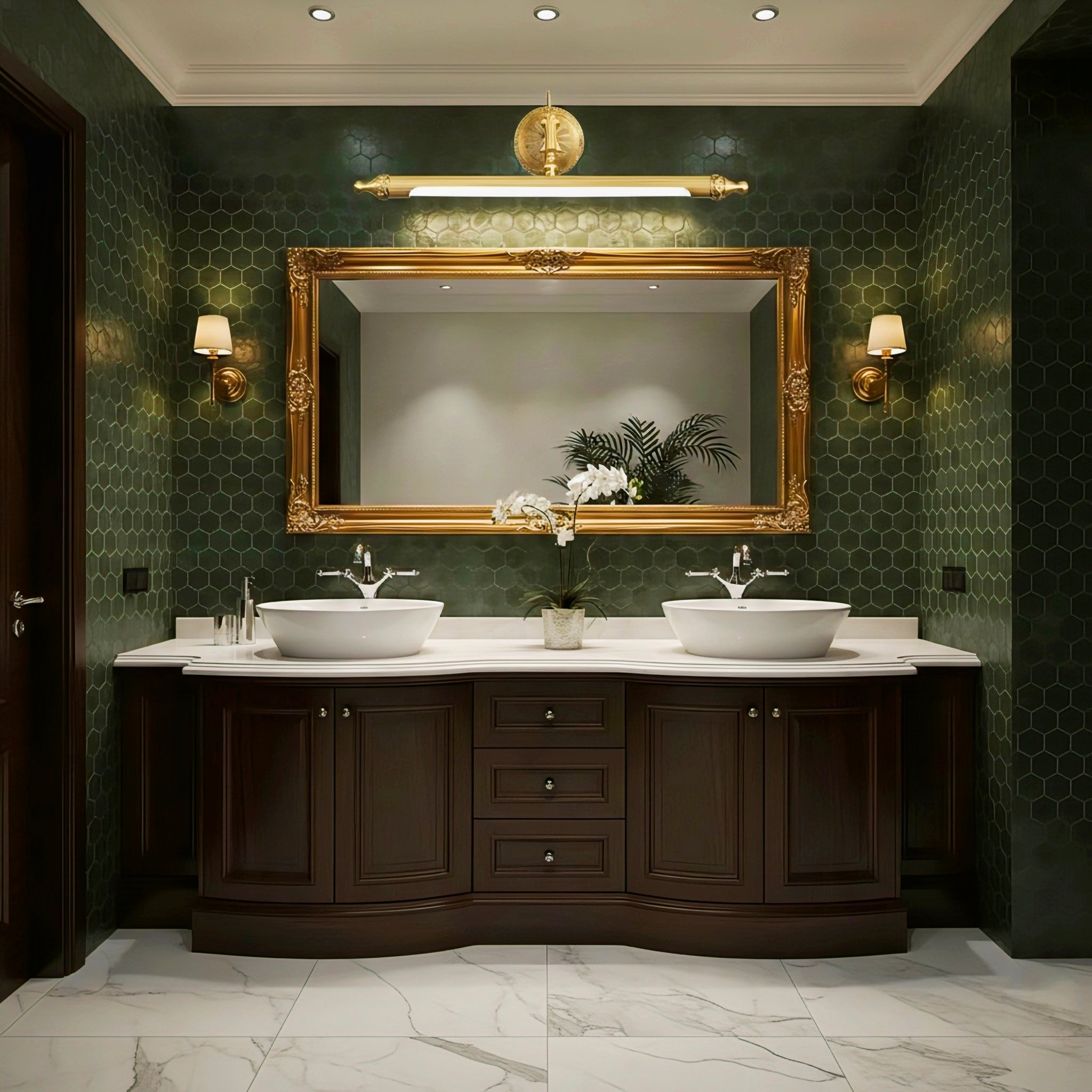 Antique Gold Adjustable LED Vanity Light with Three-Step Colour Temperature