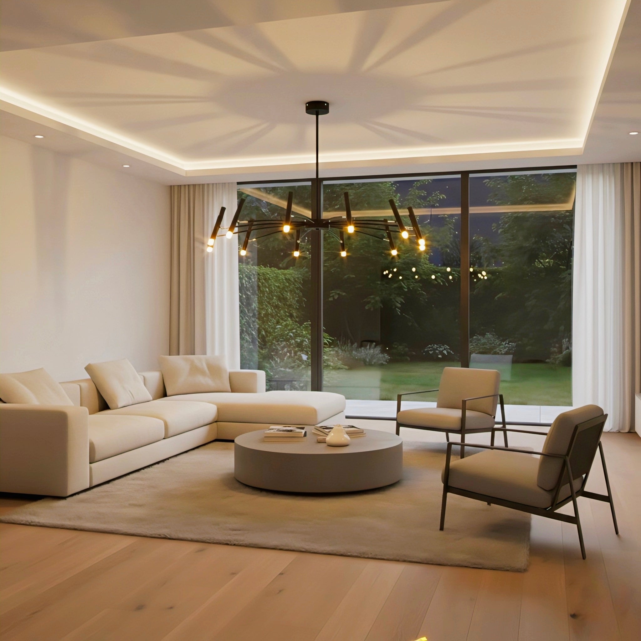 Adjustable Metal DIY Three Step Dimming LED Minimalist Chandelier