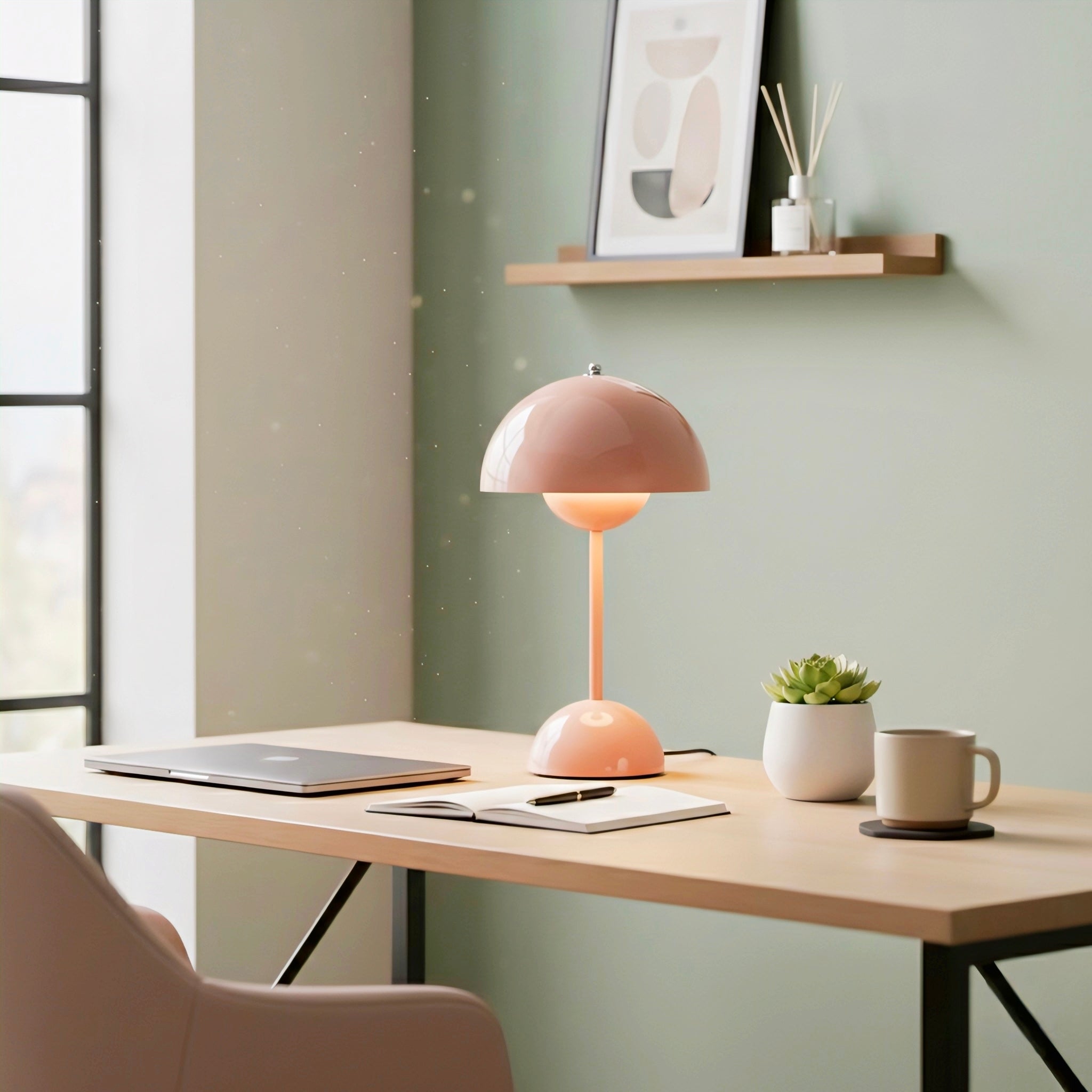 Wireless Flowerpot-Style Table Lamp with Adjustable Ambient Light