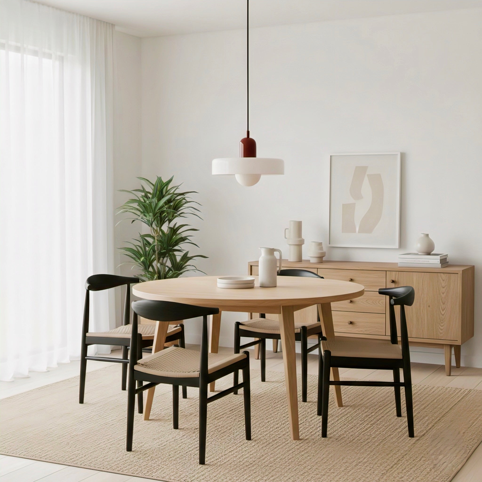 Bauhaus-Inspired Pendant Light with Artistic Glass Desig