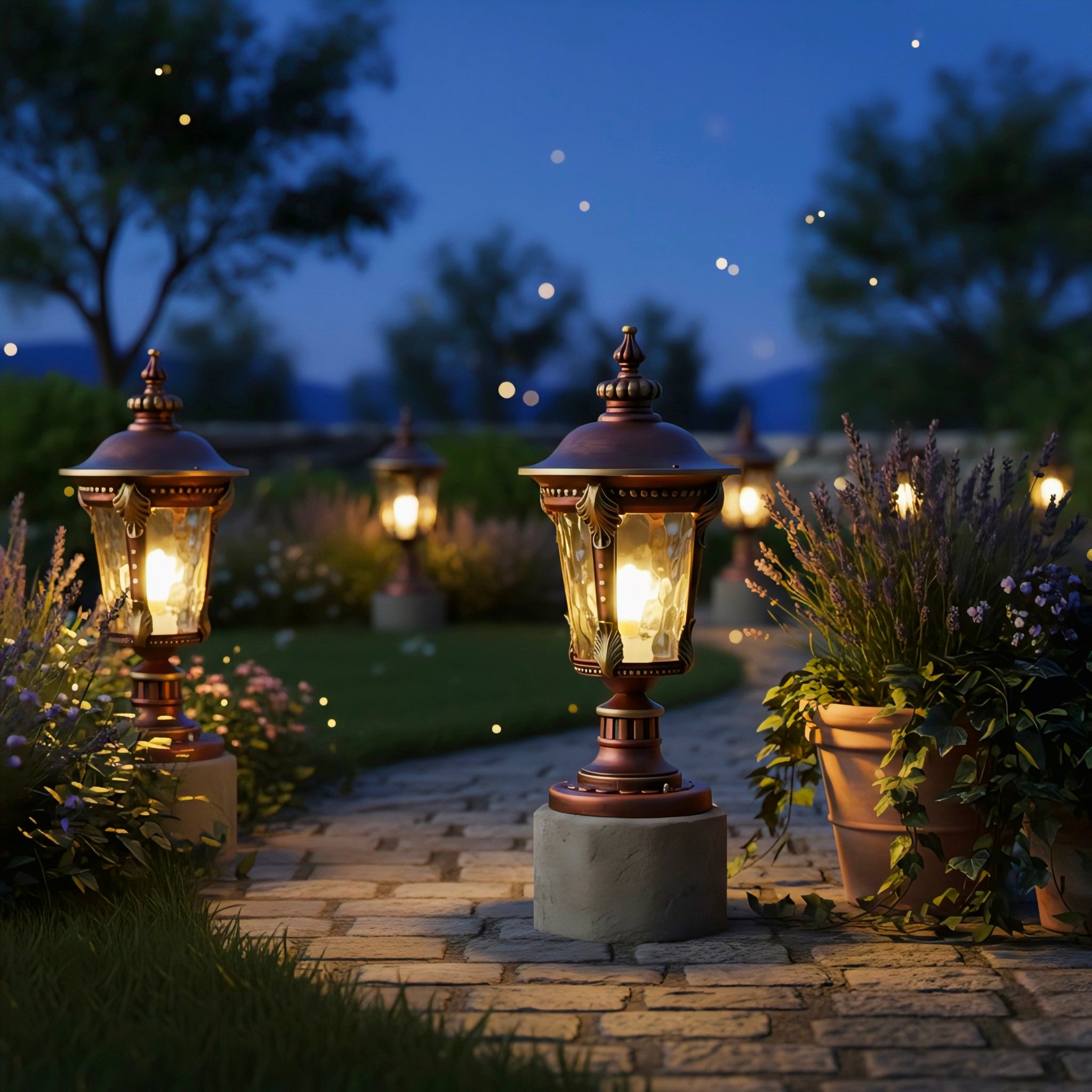 Classic Outdoor Fence Post Lighting with Dual Power Versatility