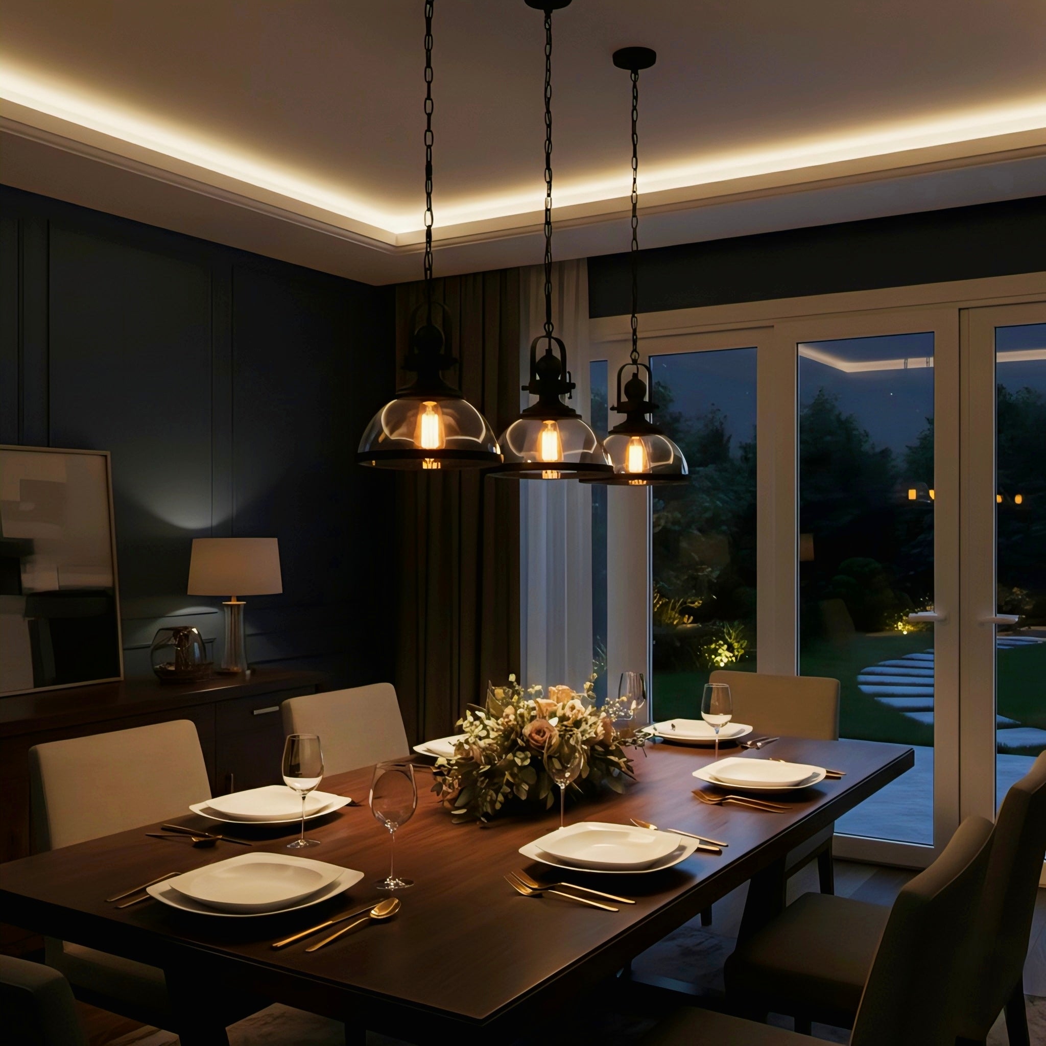 Industrial Glass Bowl Pendant Light with Warm Vintage Appeal