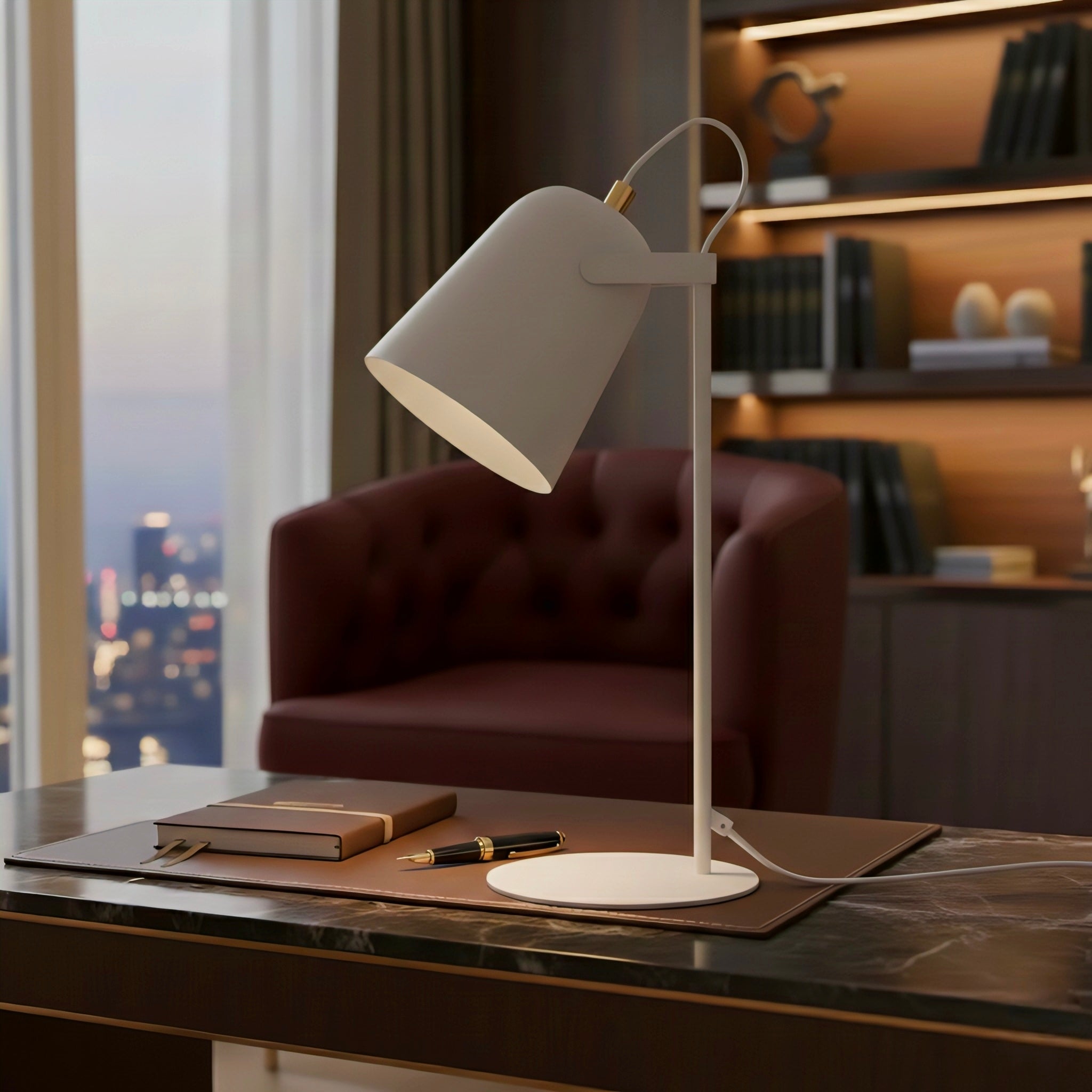 Rotating Table Lamp with Adjustable, Eye-Friendly Light